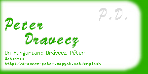 peter dravecz business card